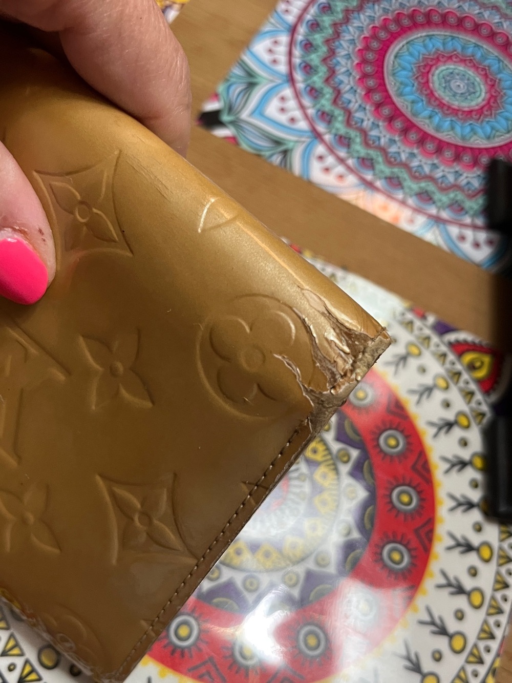 Louis Vuitton Vernis Monogram Shiny Golden Wallet project authentic - Picture 15 of 16